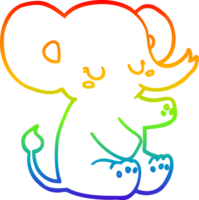 arcobaleno pendenza linea disegno di un' cartone animato elefante png