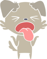 flat color style cartoon disgusted dog shrugging shoulders png