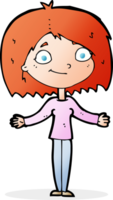 cartoon woman shrugging shoulders png