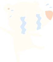 dessin animé de style plat couleur ours polaire qui pleure png