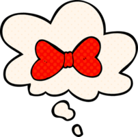 cartoon bow tie with thought bubble in comic book style png