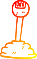 warm gradient line drawing of a cartoon gear shift png