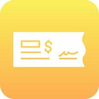 Bank Check Vector Icon