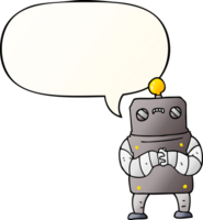 cartoon robot with speech bubble in smooth gradient style png