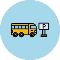 Bus Parking Vector Icon