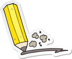 sticker of a cartoon pencil png