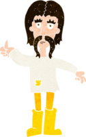 cartone animato hippie uomo dando pollici su simbolo png