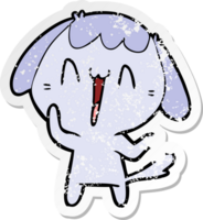 distressed sticker of a cute cartoon dog png