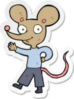 sticker of a cartoon waving mouse png