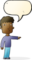 cartoon pointing man with speech bubble png