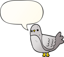cartoon bird with speech bubble in smooth gradient style png