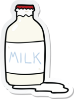 sticker of a cartoon milk bottle png