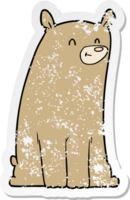 autocollant en détresse d'un ours de dessin animé png