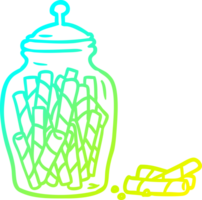 cold gradient line drawing of a traditional candy sticks in jar png