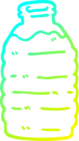 cold gradient line drawing of a cartoon water bottle png