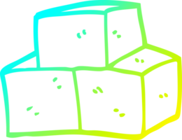 du froid pente ligne dessin de une dessin animé brise blocs png