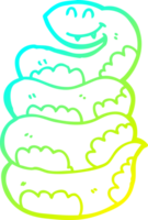 cold gradient line drawing of a cartoon snake png