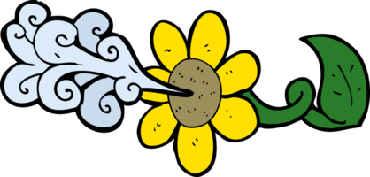 cartoon flower squirting water png