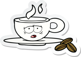 pegatina de una taza de espresso de dibujos animados png