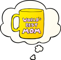 worlds best mom mug with thought bubble in smooth gradient style png