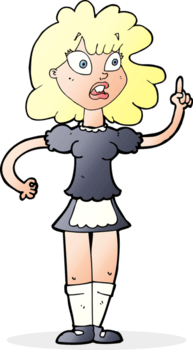 mucama preocupada de dibujos animados png