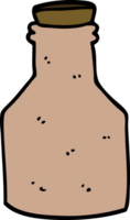 cartoon doodle old ceramic bottle with cork png