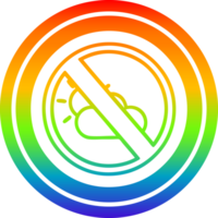 Nein Wetter kreisförmig Symbol mit Regenbogen Gradient Fertig png