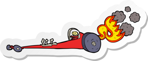 sticker of a cartoon drag racer png