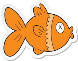 autocollant d'un poisson rouge de dessin animé png