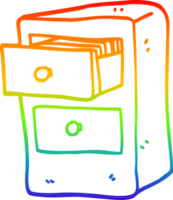 rainbow gradient line drawing cartoon drawers of files png