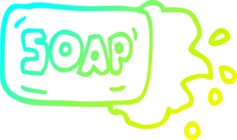 cold gradient line drawing cartoon bar of soap png
