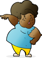 cartoon happy overweight lady png