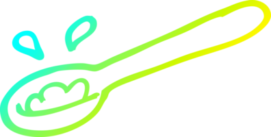 cold gradient line drawing of a cartoon ladle of food png