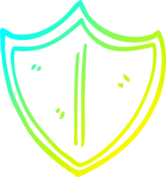 cold gradient line drawing of a cartoon old shield png