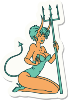 tattoo sticker of a pinup devil girl png