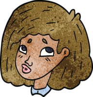 cartoon doodle face of a girl png