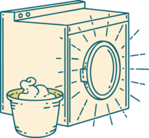 traditional tattoo style washing machine png