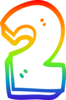 arc en ciel gradient ligne dessin dessin animé numéro deux png