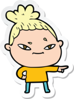 sticker of a cartoon woman png