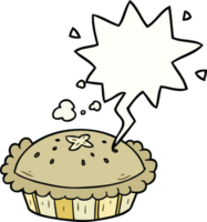 hot cartoon pie fresh out of the oven and speech bubble png