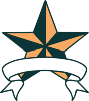 tatuaje con estandarte de una estrella png