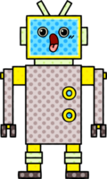 robot de dessin animé de style bande dessinée png