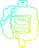 cold gradient line drawing cartoon unhealthy intestines png