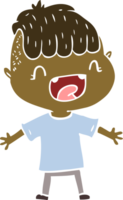 estilo de cor plana desenho animado menino feliz rindo png