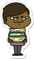 sticker of a cartoon angry man png