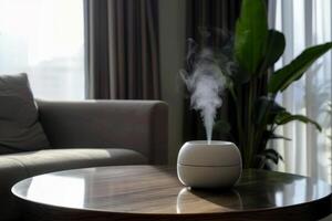 AI generated Electronic humidifier on the table in the room, generative ai photo