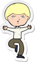 sticker of a cartoon angry man png