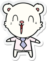 sticker of a happy cartoon polar bear png