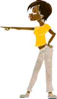 cartoon woman pointing png