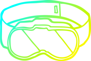 cold gradient line drawing cartoon goggles png